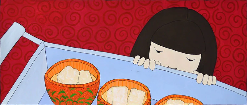 "Sweet Tofu" from Dim Sum For Everyone!, Gouache on Paper, Grace Lin