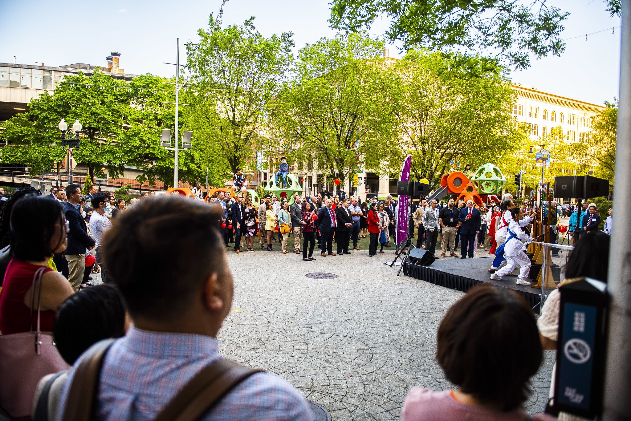 Guests watching performances
