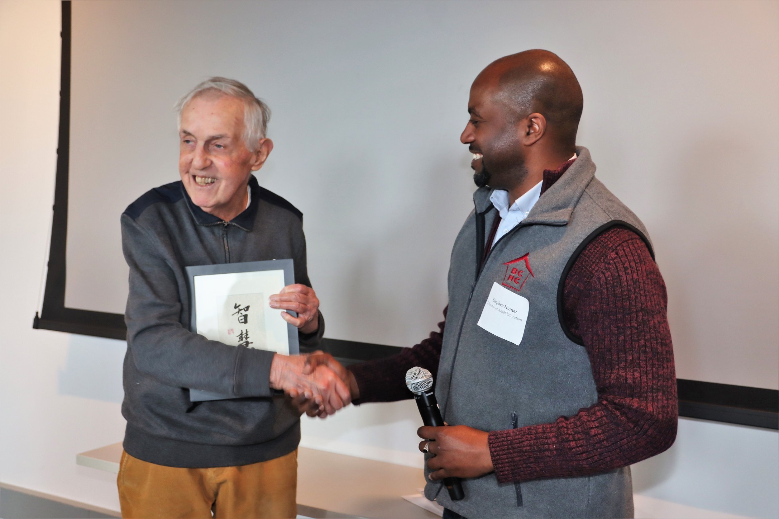 Jim (left) with BCNC Adult Education Director, Stephen Hunter (right)