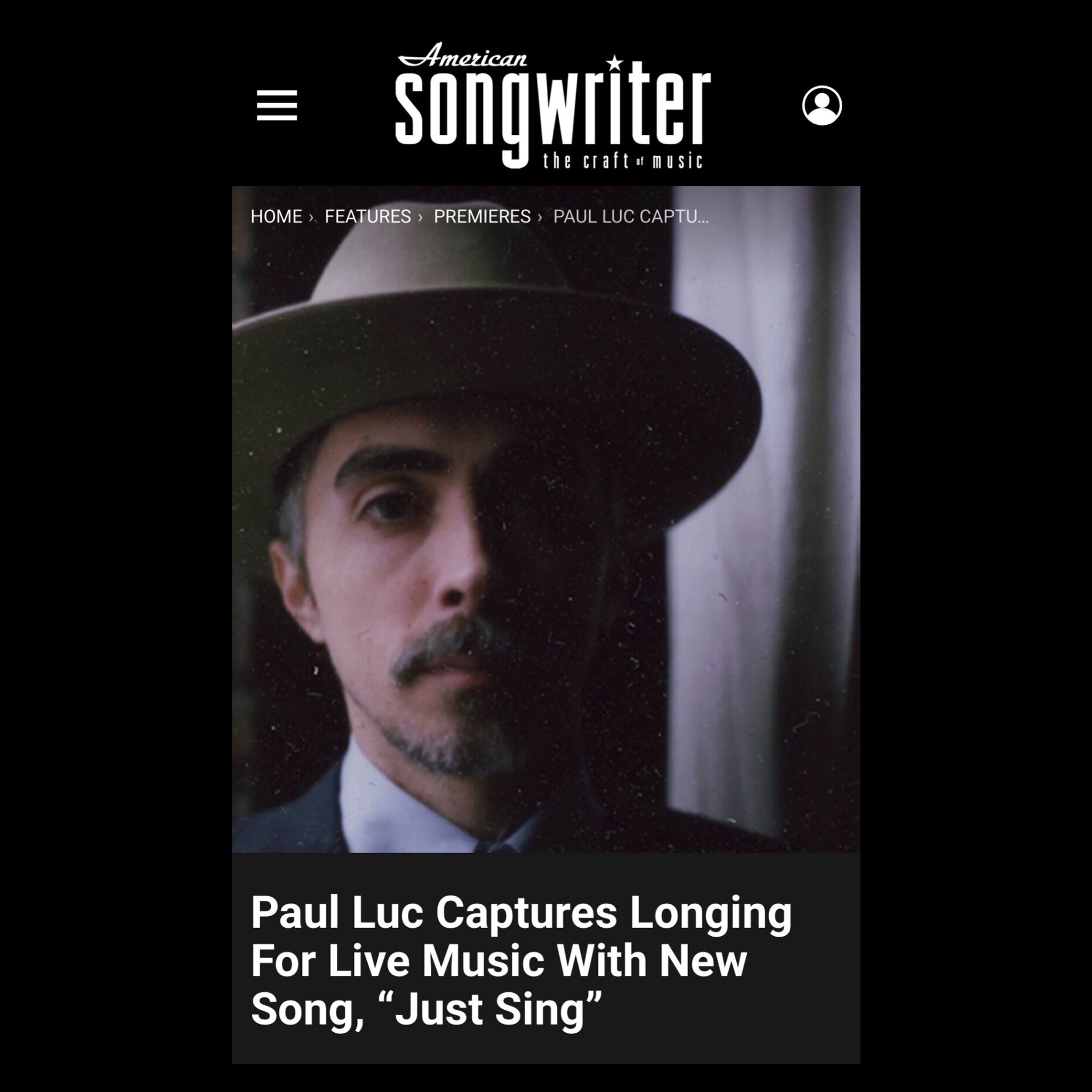 AMERICAN SONGWRITER PREMIERE | Just Sing