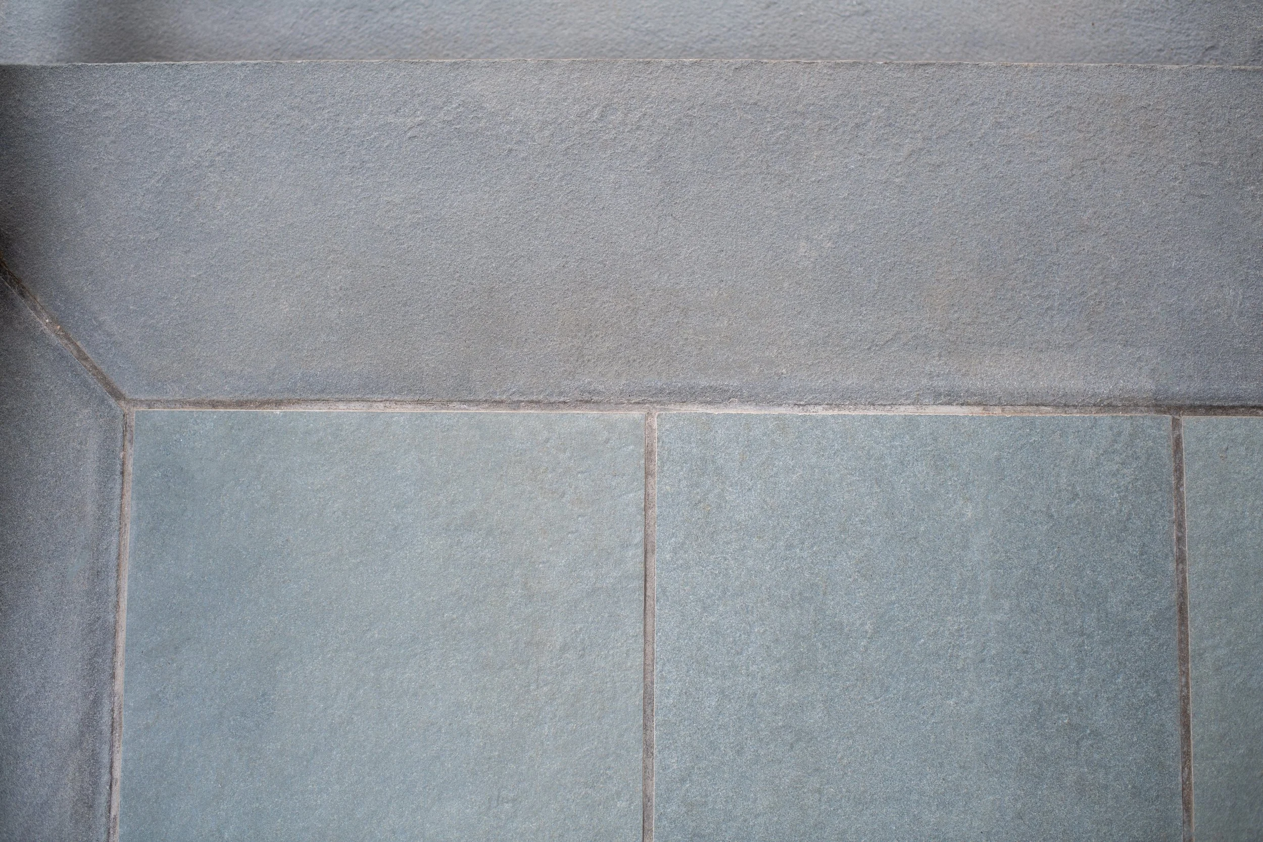 Thermal Bluestone (top) with Riverside Blue Porcelain (bottom)