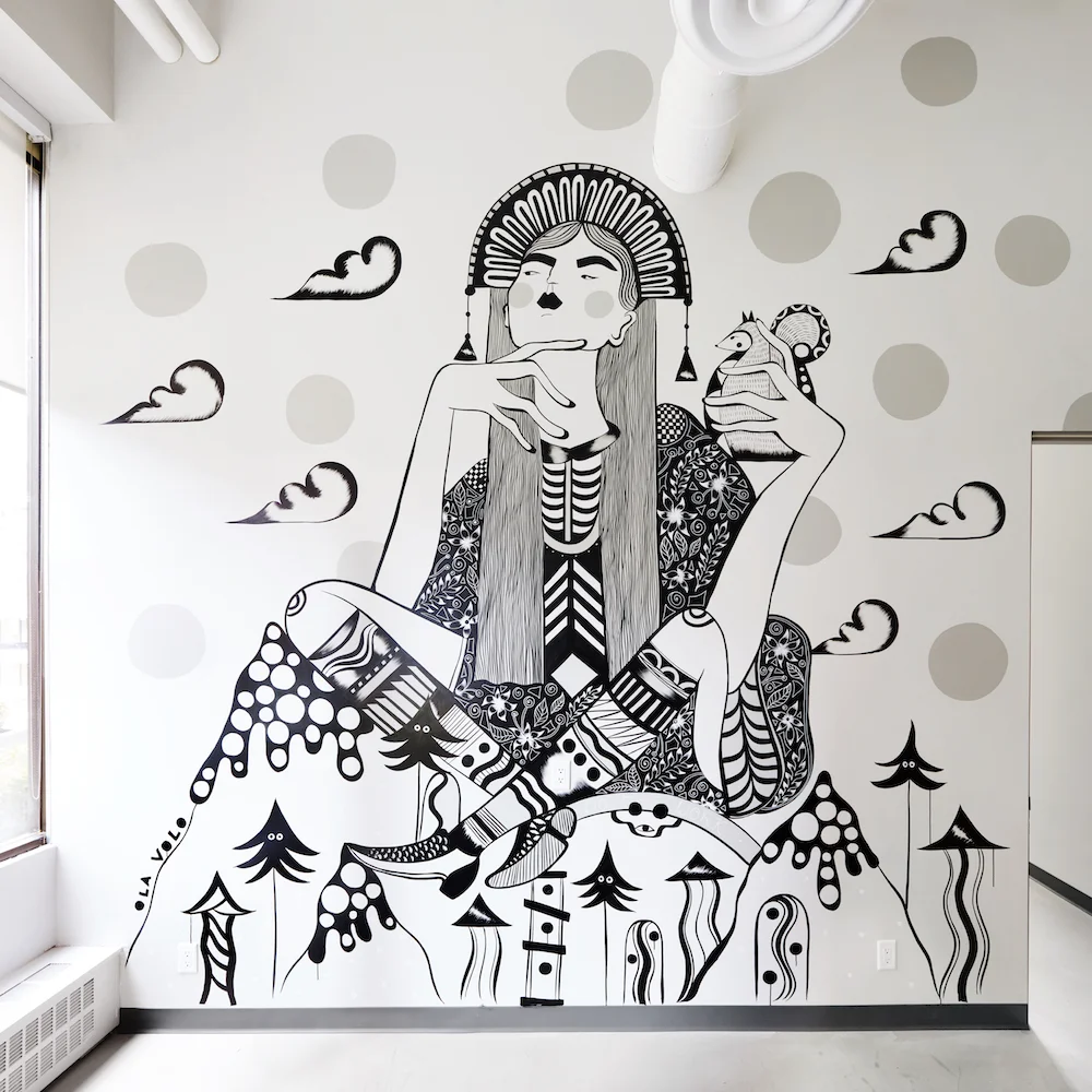 Ola's mural at The Profile in the THRIVE Mastermind meeting room. We are so lucky!