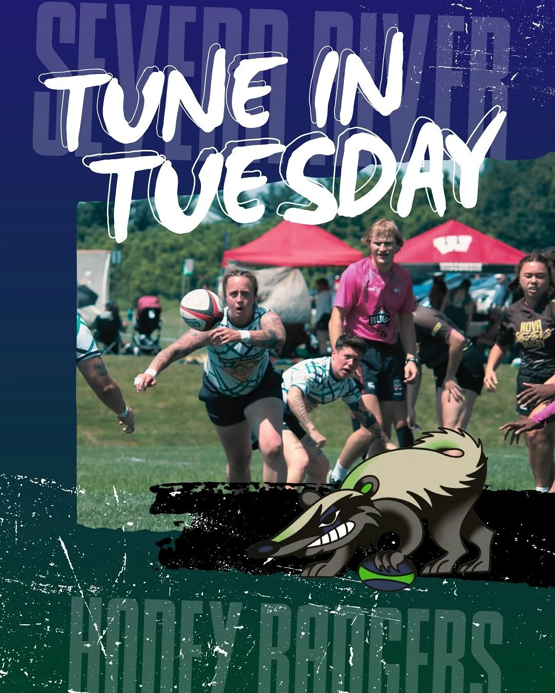 Summer’s heating up and so are we 🔥
We kicked off our 7s season with a bang as The River Raiders made their debut at Rites of Summer, scoring tries and kindling friendships.
New members of the cete (that’s a group of badgers, the more y