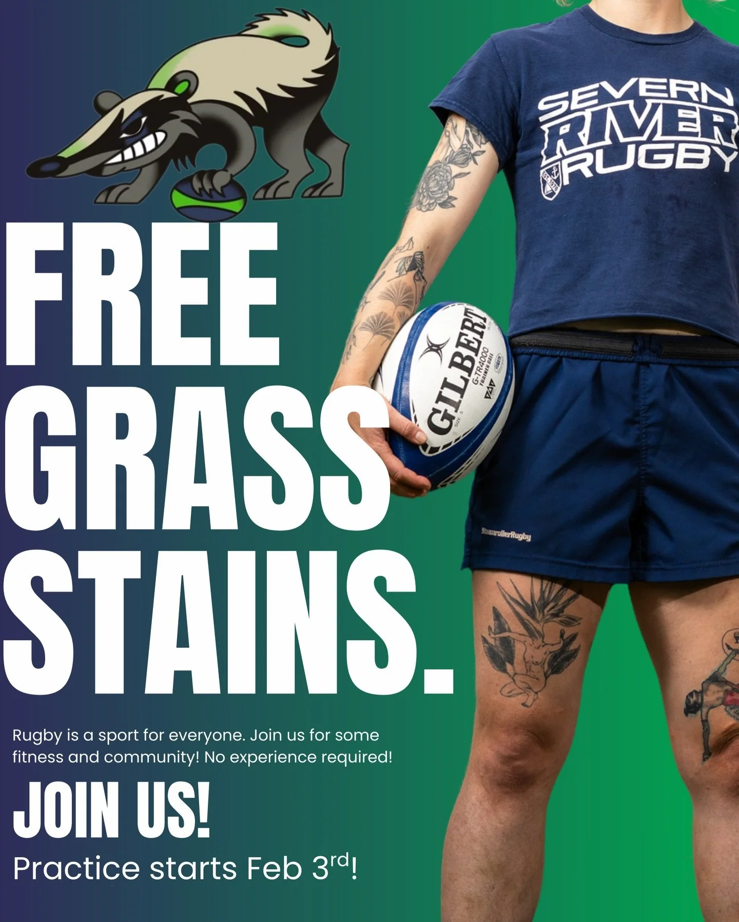 📣RUGBY IS A SPORT FOR ALL📣
Come join us for our spring season starting Feb 3rd! No experience is necessary &mdash; we will help you learn!