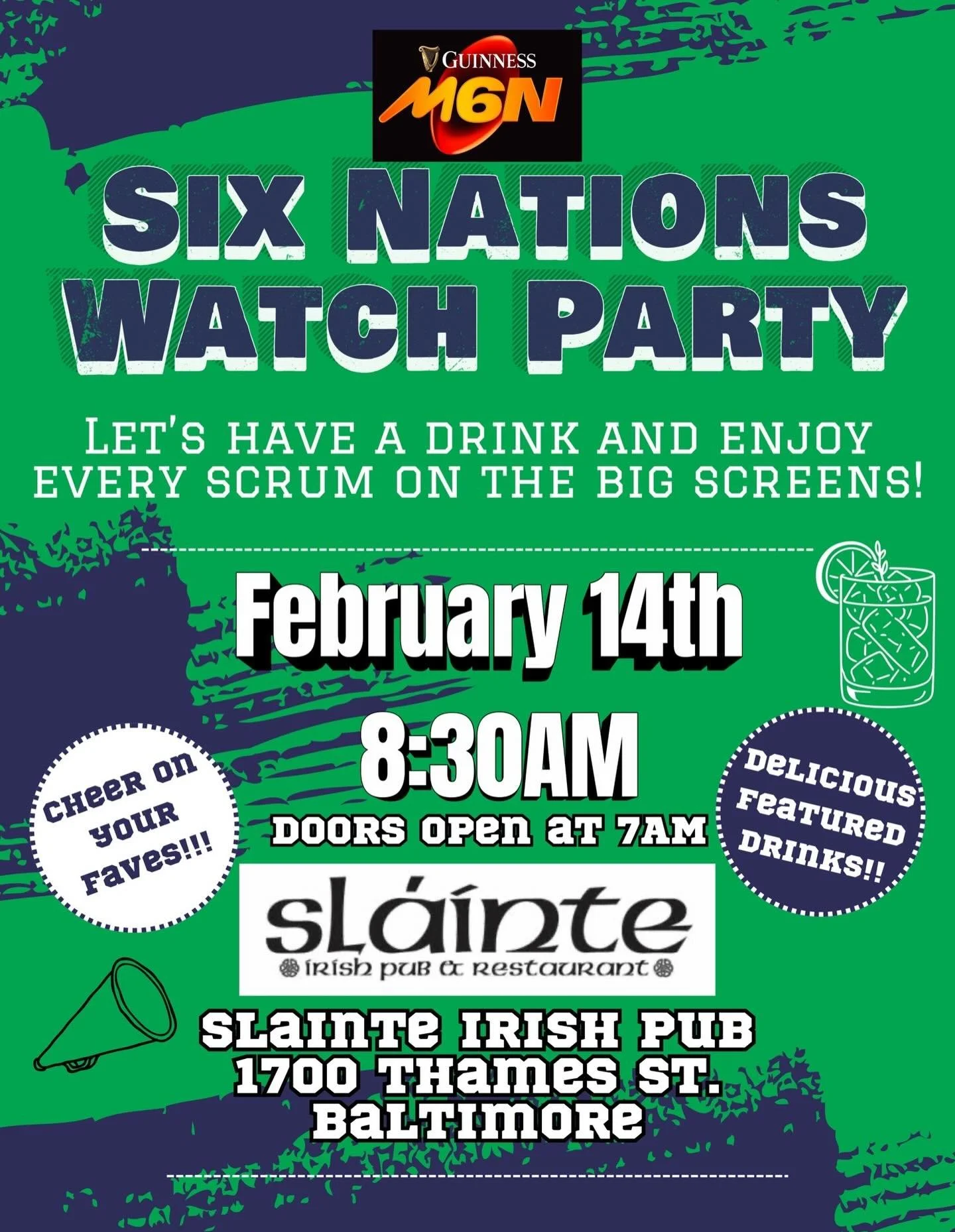 Tis the 6 Nations Season! We got another watch party for you!