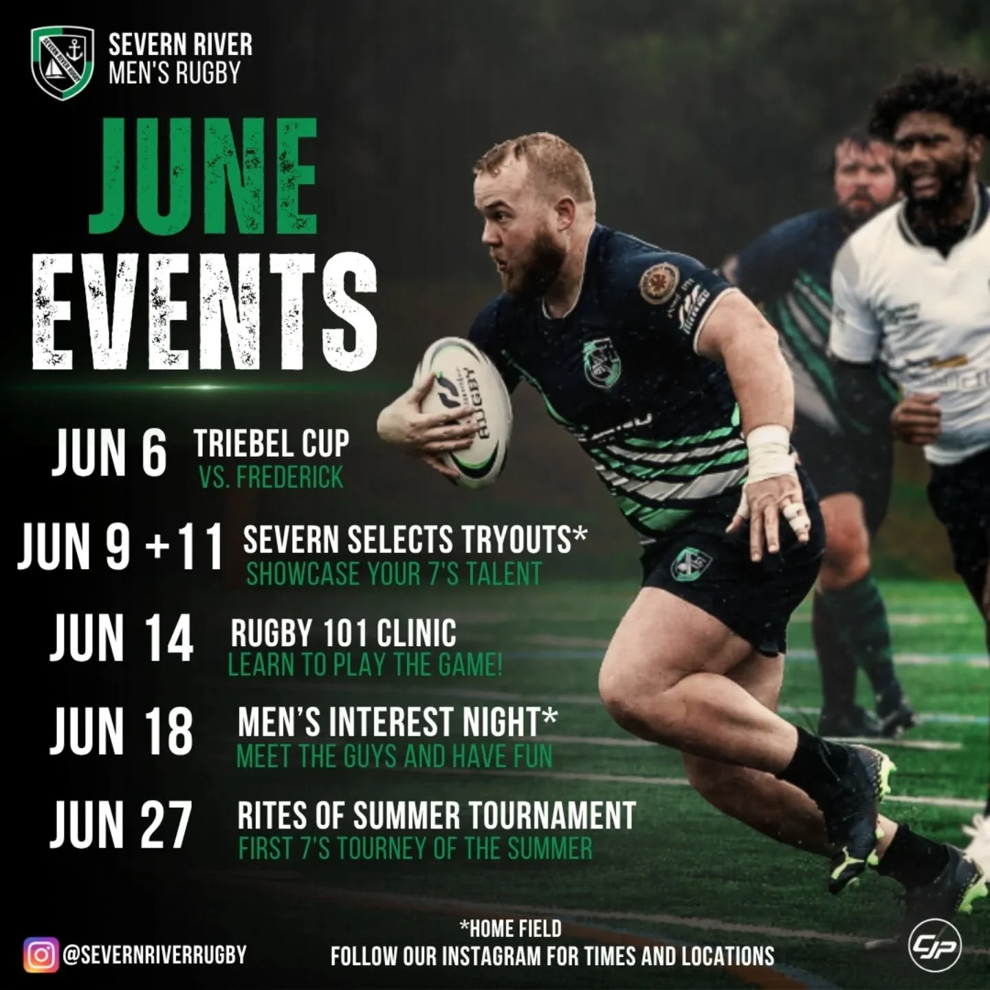 Mark your calendars because summer is HERE ☀️ 

 Whether you're a veteran player, former athlete, or completely new to rugby, there's a place for you this June. 🏉 

 Keep an eye out for times and locations. 👀