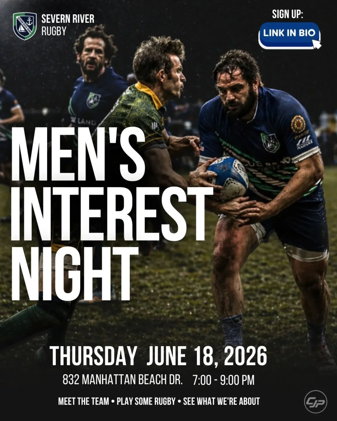 Join us for our Men's Interest Night on Thursday, June 18!! Come meet the boys, play some summer sevens, and see what Severn River Rugby is all about.

Whether you're a former rugby player, current college player home for the summer, or an athlete lo