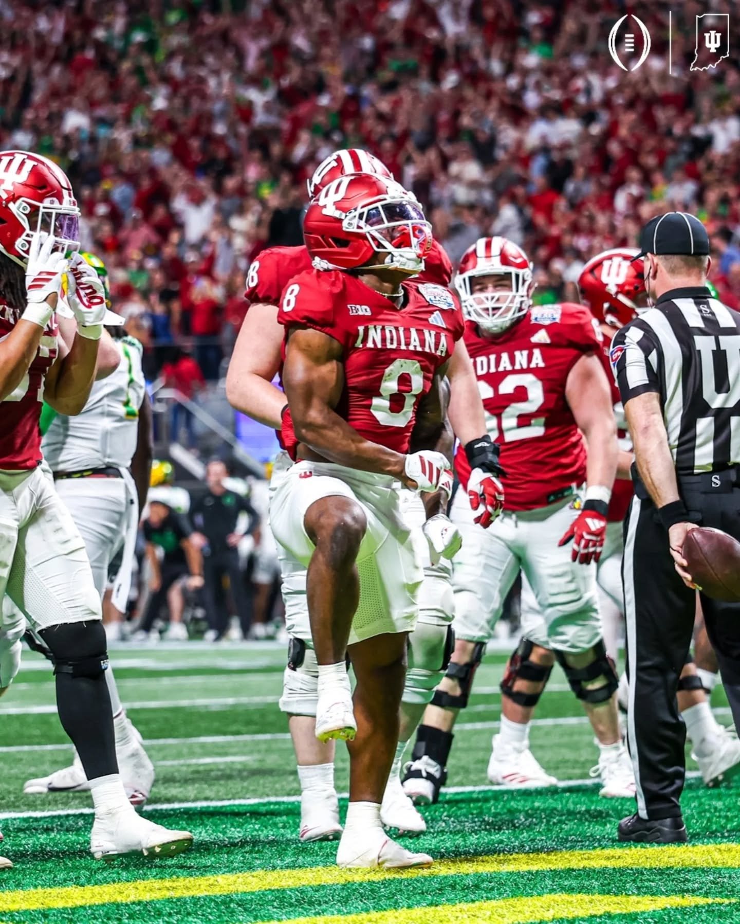 Another incredible game and to see @indianafootball have an incredible undefeated season, to see @fernandomendoza win the @heismantrophy, kicked off the year winning the @rosebowlgame and then winning tonight's @cfapeachbowl and now it's on to the @c