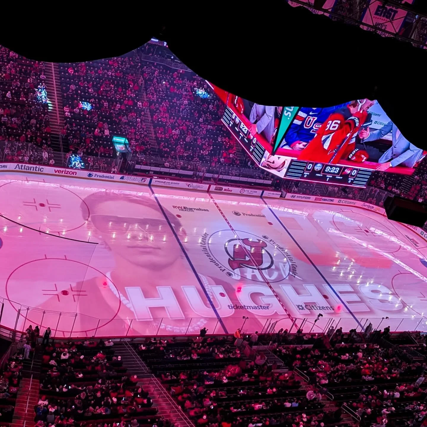 Team @athleisuremag headed to @prucenter for @nhl @njdevils first home opener after the @olympics where our current cover @jackhughes was honored for making that #goldengoal. This was my first #hockey game I attended and love that I rocked my @devere