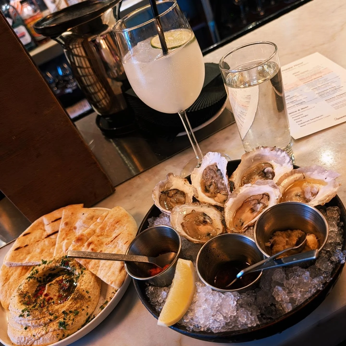 A bit of planning and catching up at one of my faves during #happyhour with a Lychee Spritz, Oysters, Hummus and Jollof Crab at @sagavibes

#styledirector #creativedirector #teampixel