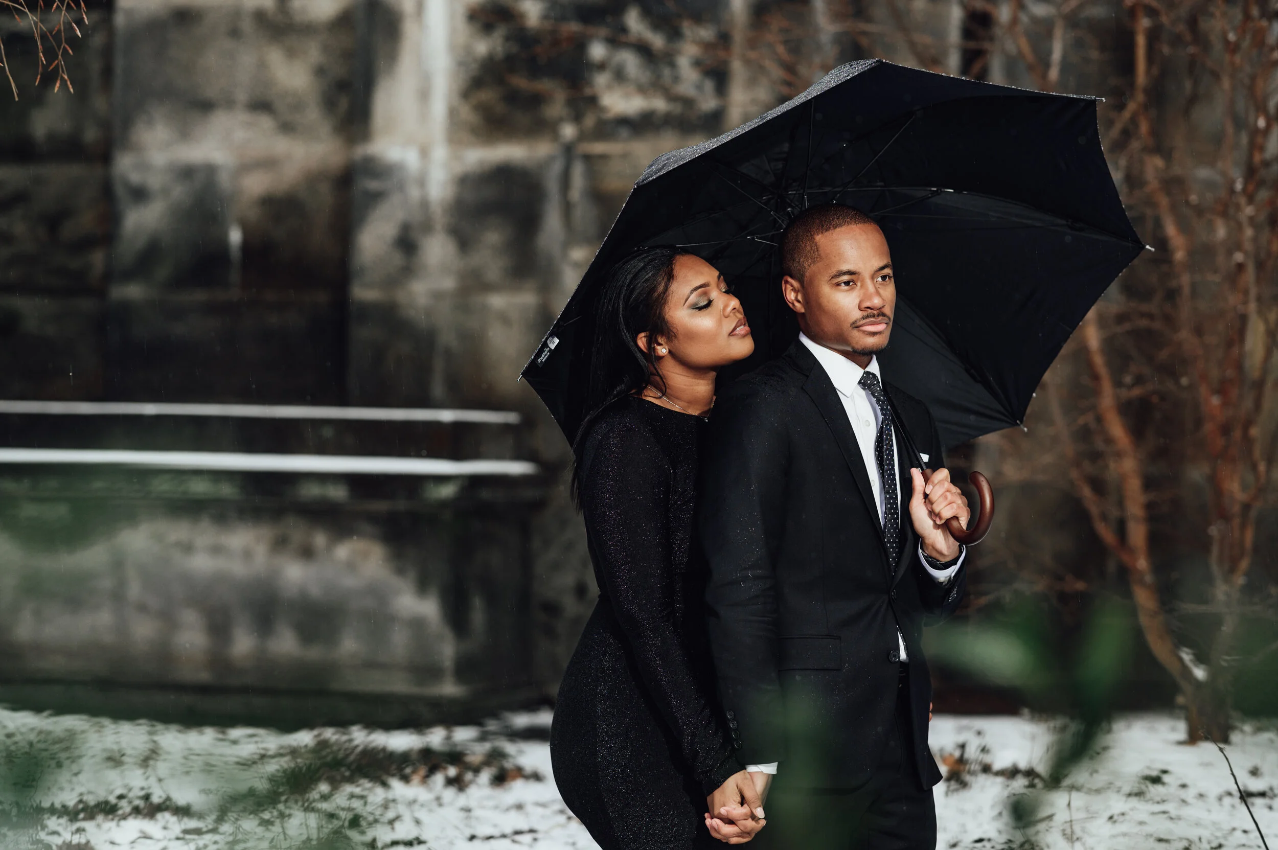 Philadelphia Engagement Photos in the Snow