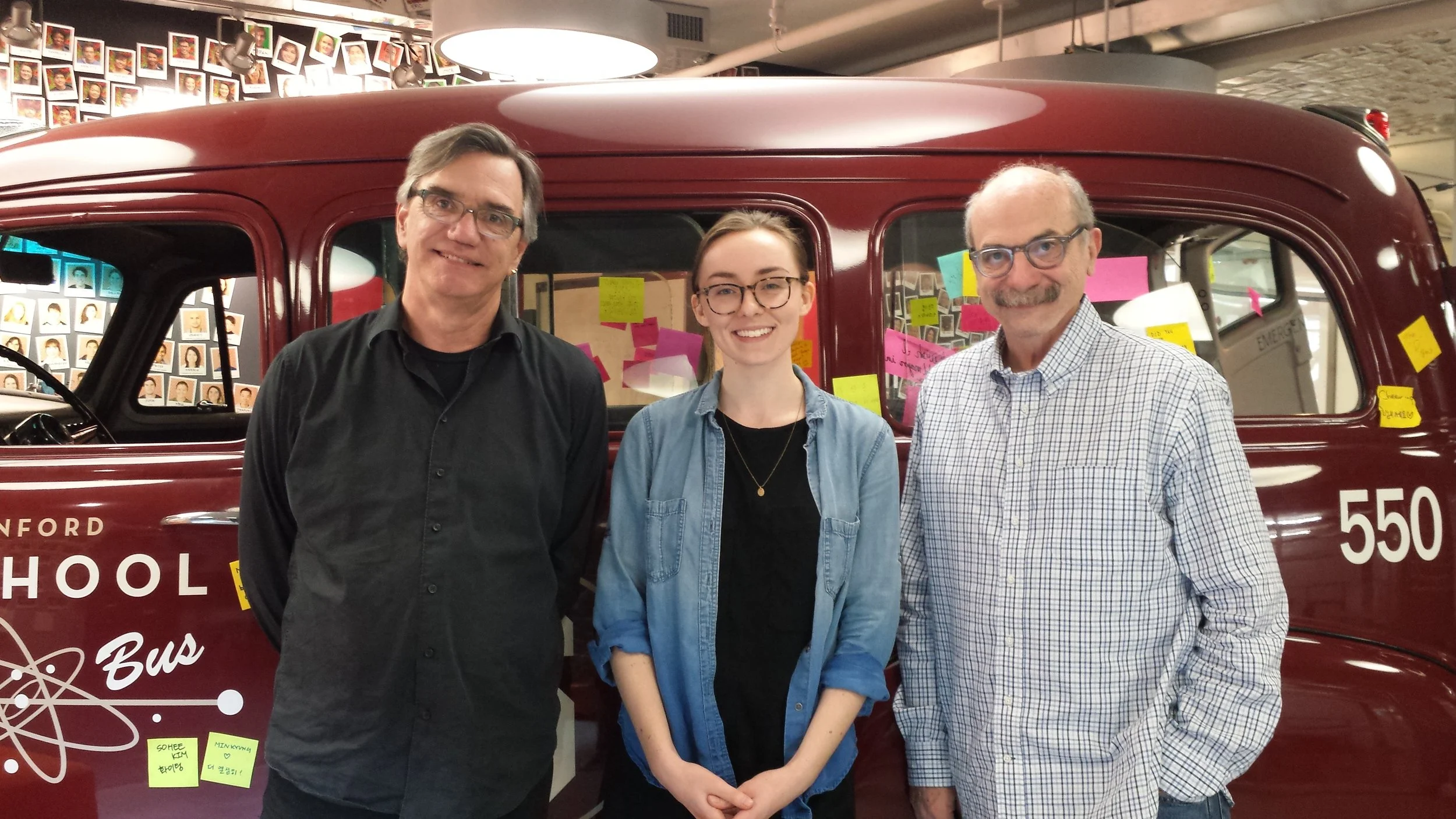 Teagan with mentors Bill Burnett and David Kelley
