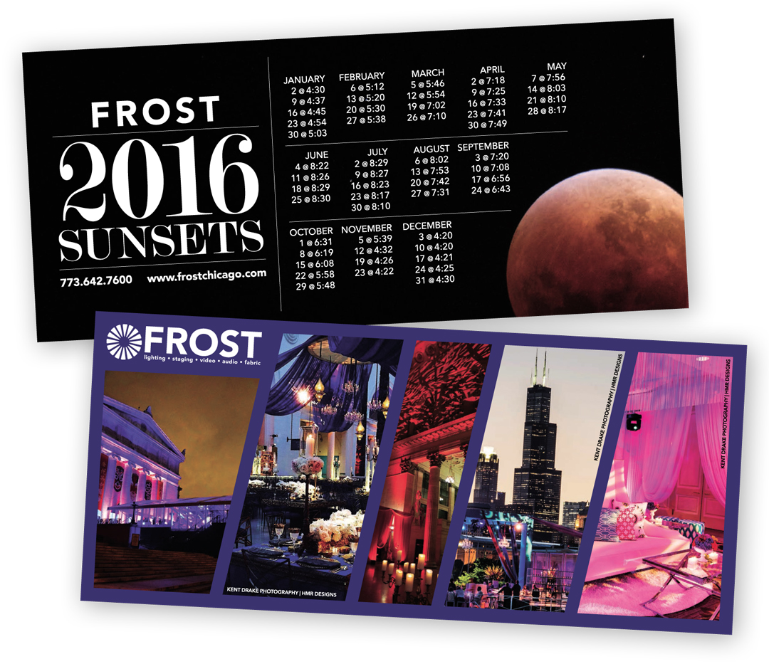 FROST LIGHTING OF ILLINOIS 2016 Annual Sunset Card