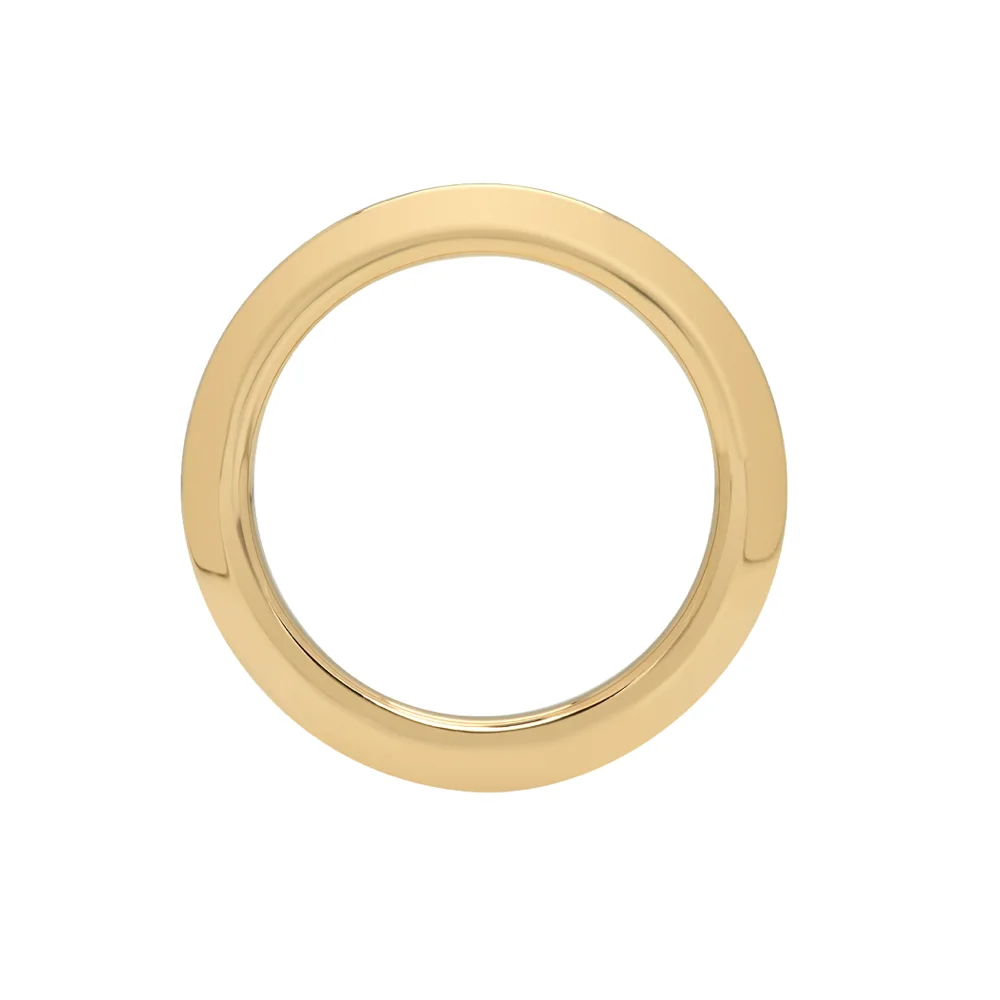 Poe Designer Jewelry Engagement Alternative Wedding Band Ring Gold 18 Karat Knife Edge Shape Knifeedge Beveledge Curve Curveband