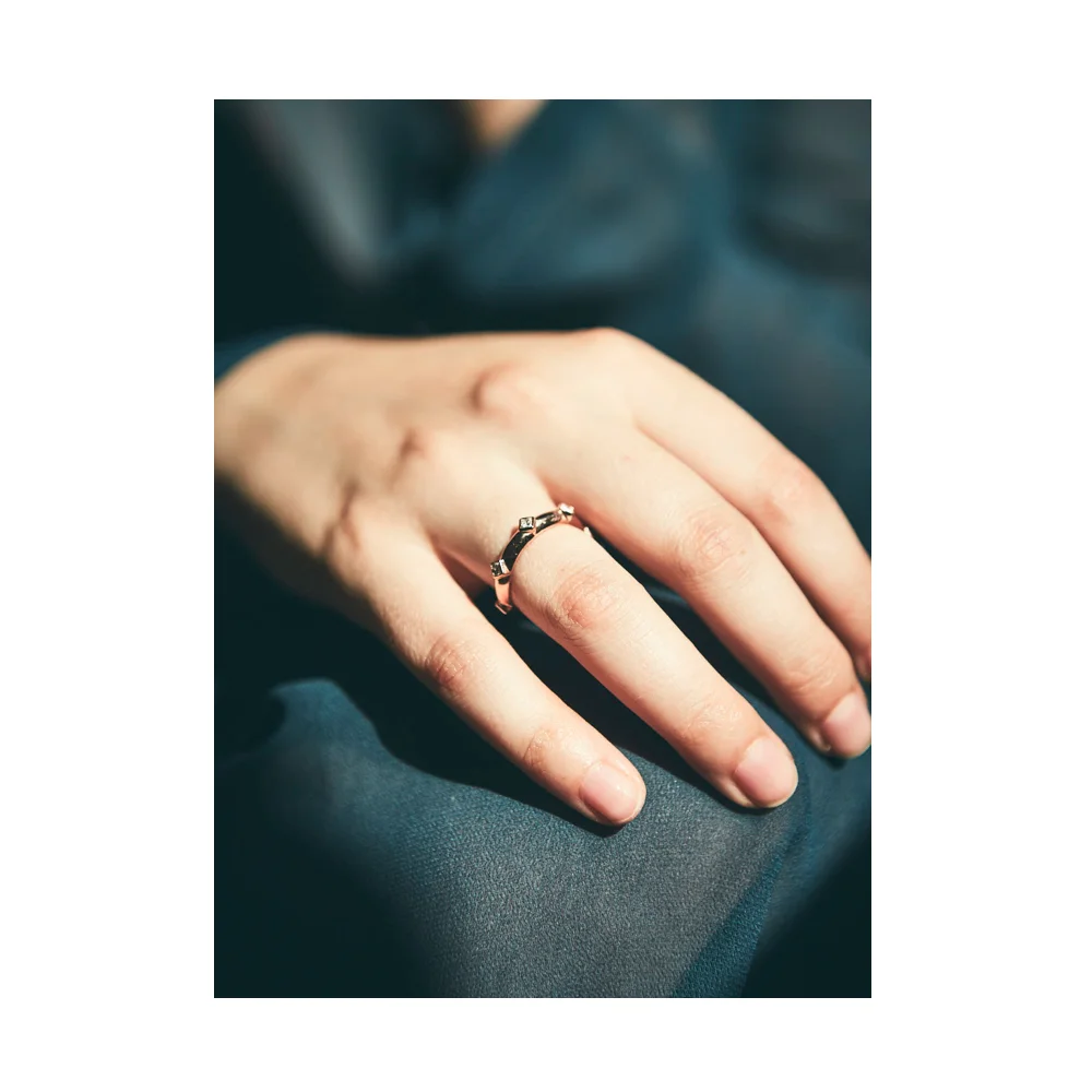 Poe Princess Fancy Diamond Japa Prayer Rosary Alternative Wedding Band Engagement Ring Gold 18 Karat Third-Eye Chakra sacred geometry poe spirituality venice
