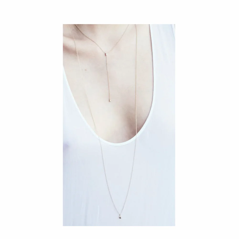 Marquis Diamond Escapulario Necklace 18KT sacred geometry sacral chakra poe jewelry venice energry fancy diamond chain necklace long necklace rose gold