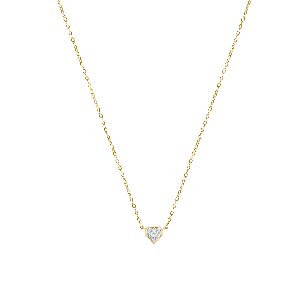 Heart Diamond Solitaire Necklace Poe Jewelry 18kt venice jewelry chakras anahata chakra rose gold heart corazon sacred geometry spirituality