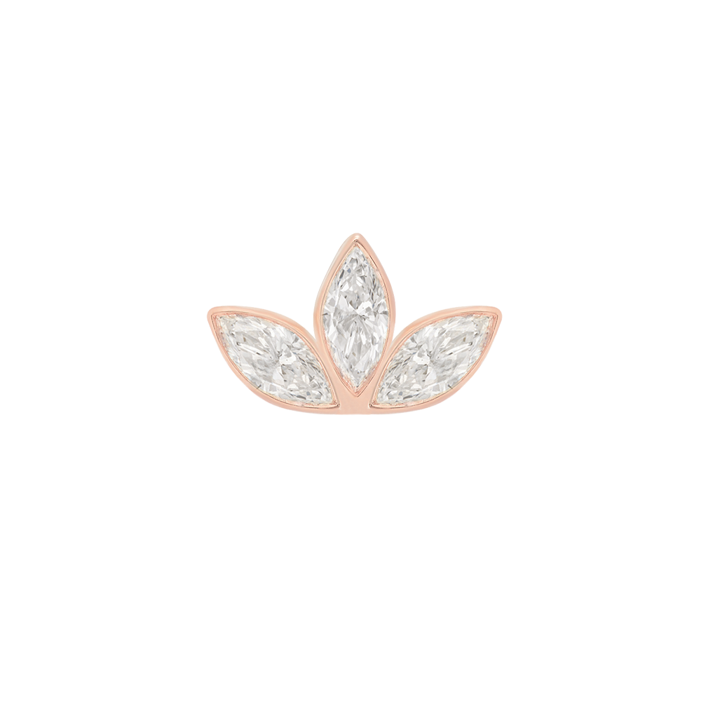 Lotus Diamond Cluster Stud earrings rose gold diamond studs cluster lotus flower bloom marquis flower poe jewelry poejewelry sacred geometry chakra