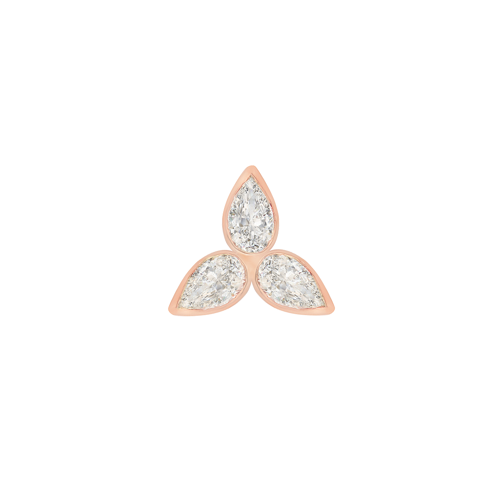 Marquis Diamond Trinity Stud unity balnace harmony poe jewelry venice chakra throat chakras energy sacred geometry lotus flower petal leaves stud earrings earring diamond