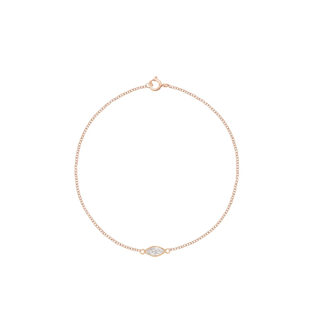 Marquis Diamond Solitaire bracelet tennisbracelet rosegold throat chakra sacred geometry yoga spirituality energy poe