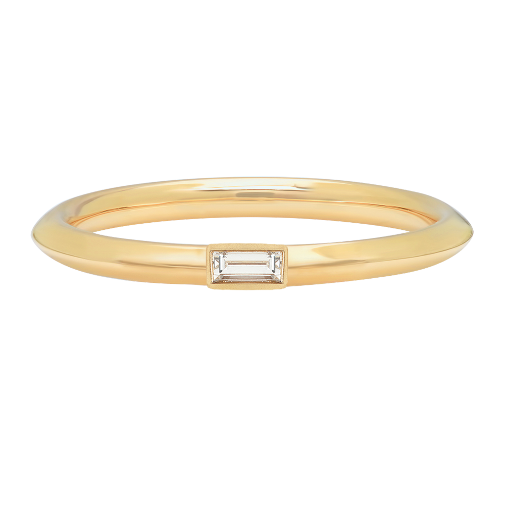 Baguette Diamond Ring knife-edge rosegold root chakra sacred geometry yoga spirituality energy stackable rectangle poe