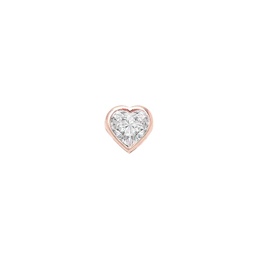 Heart Diamond Stud 18KT gold poe jewelry chakra chakras sacred geometry energy anahata earrings rose gold venice jewelry