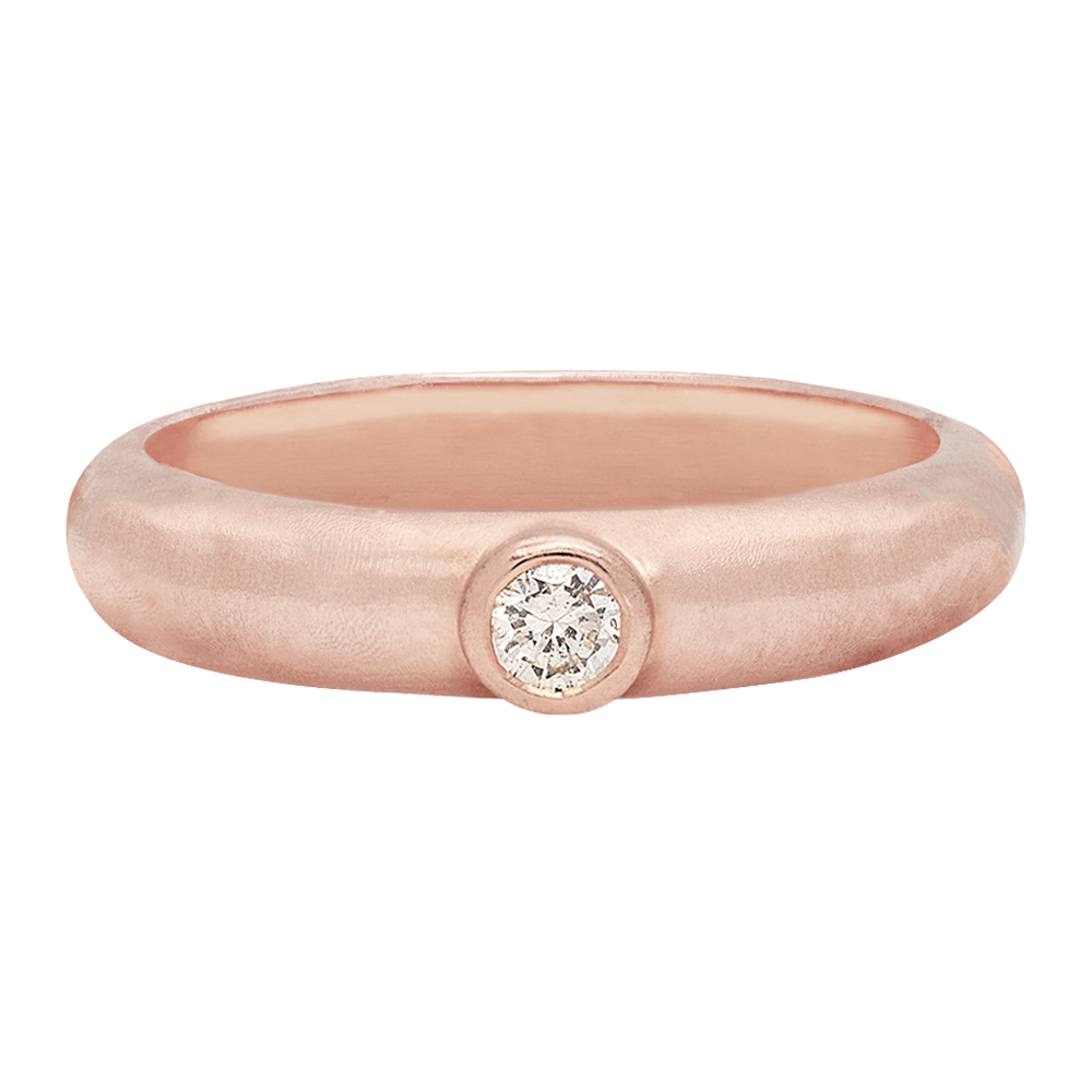 Poe Designer Jewelry Fancy Diamond Engagement Solitaire Alternative Wedding Band Ring Gold 18 Karat