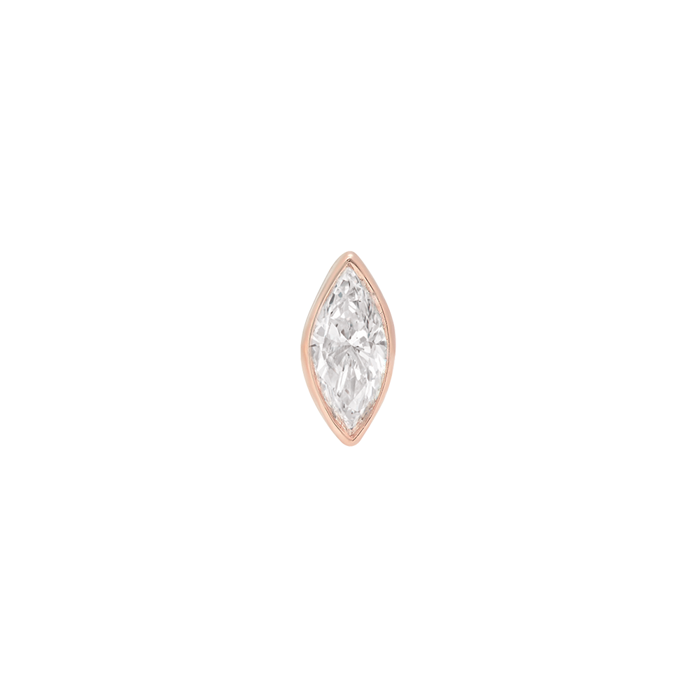 Marquis Diamond Stud 18KT gold poe jewelry chakra chakras sacred geometry energy throat earrings rose gold venice jewelry