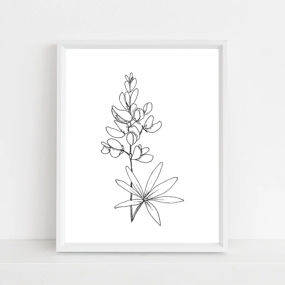 Texas bluebonnet state flower framed mock up without script.jpg