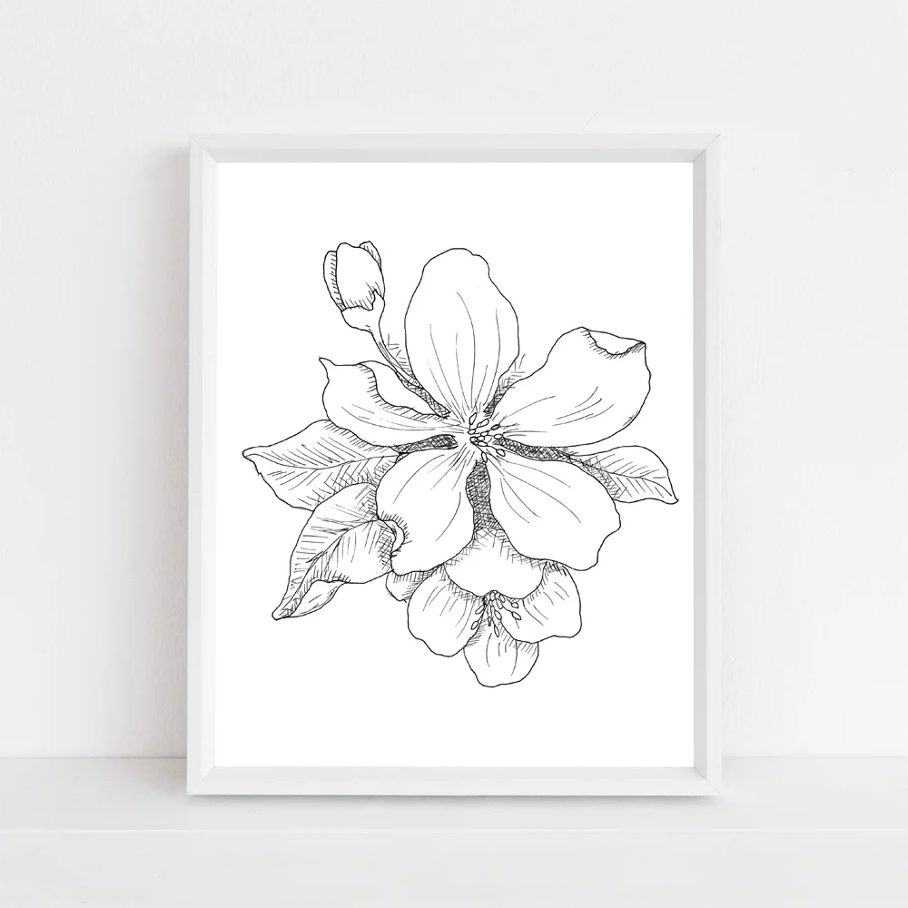 Michigan apple blossom state flower framed mock up without script.jpg