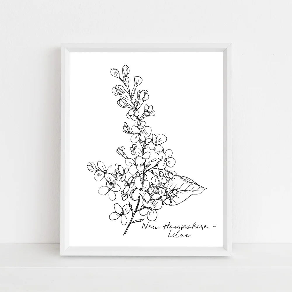 New Hampshire Lilac state flower framed mock up with script.jpg