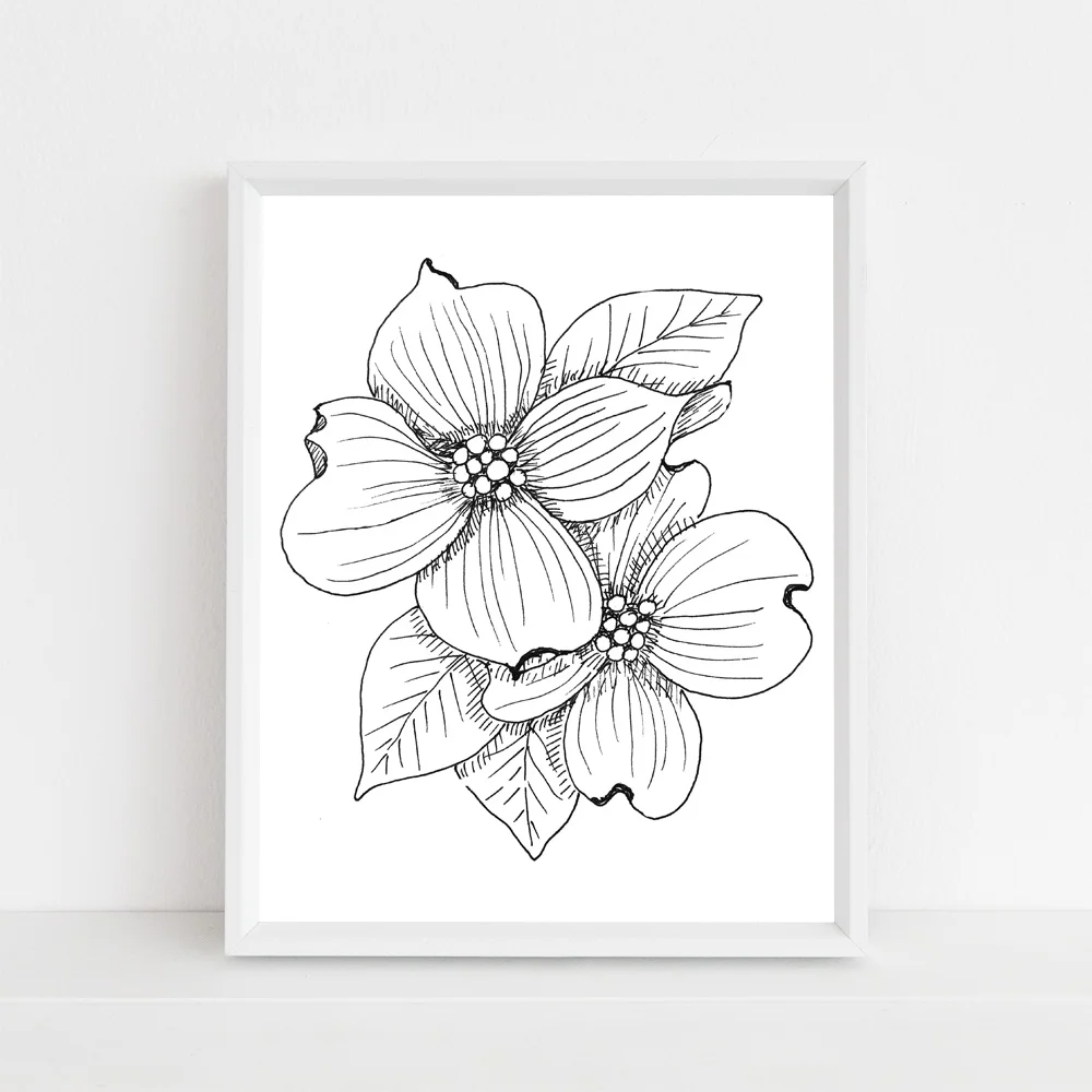 North carolina flowering dogwood state flower framed mock up without script.jpg