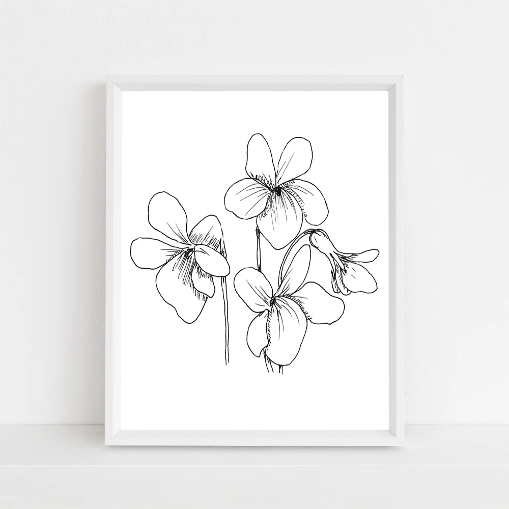 Rhode Island violet state flower framed mock up without script.jpg
