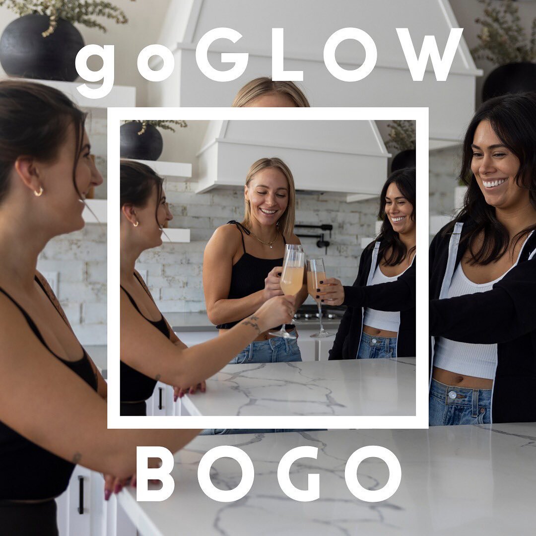 Getting a goGLOW shouldn&rsquo;t be gate-kept; share the gift of goGLOW custom sunless tans with your friends who have never had one before! That's why we are offering you + your friends a BOGO opportunity for our custom sunless tans thru June 30th, 