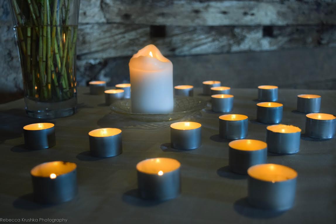 Intention candles from our Summer Day Retreat: Mindfulness and Self-Compassion.