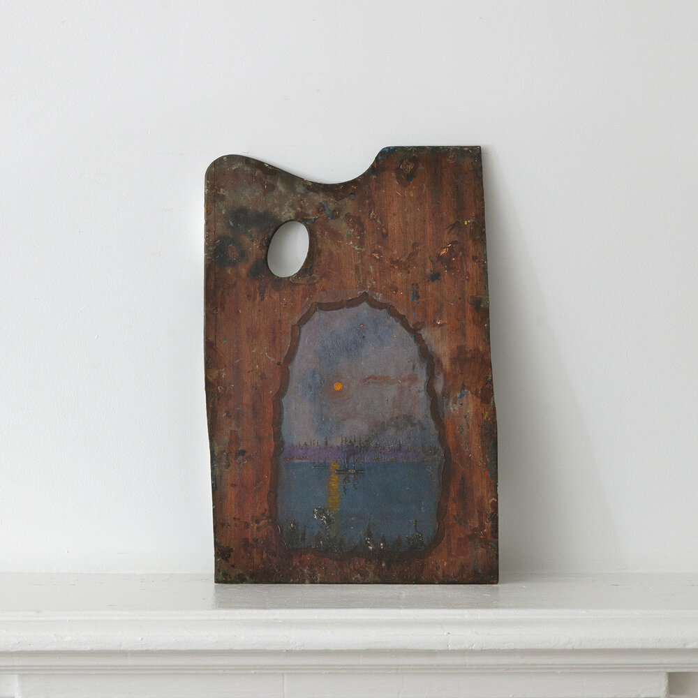 Square Wooden Paint Palette, Wooden Hand-painted Board