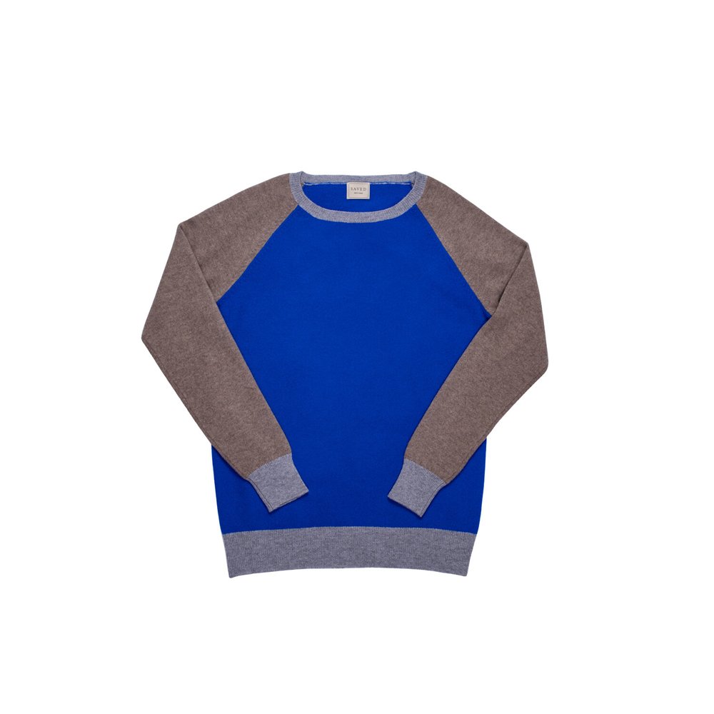 Men's Tri-Color Raglan Sweater — SAVED NY