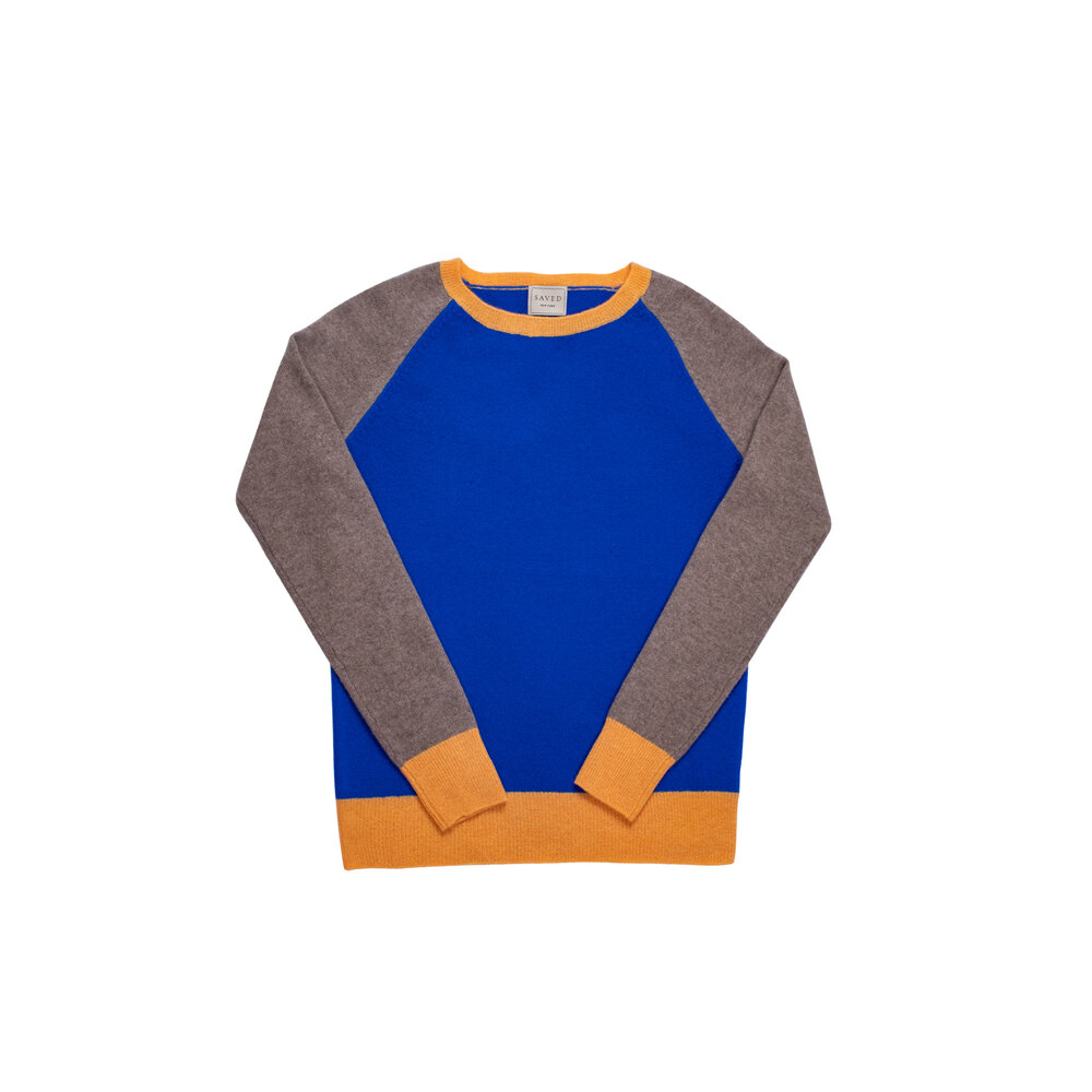 Men's Tri-Color Raglan Sweater — SAVED NY