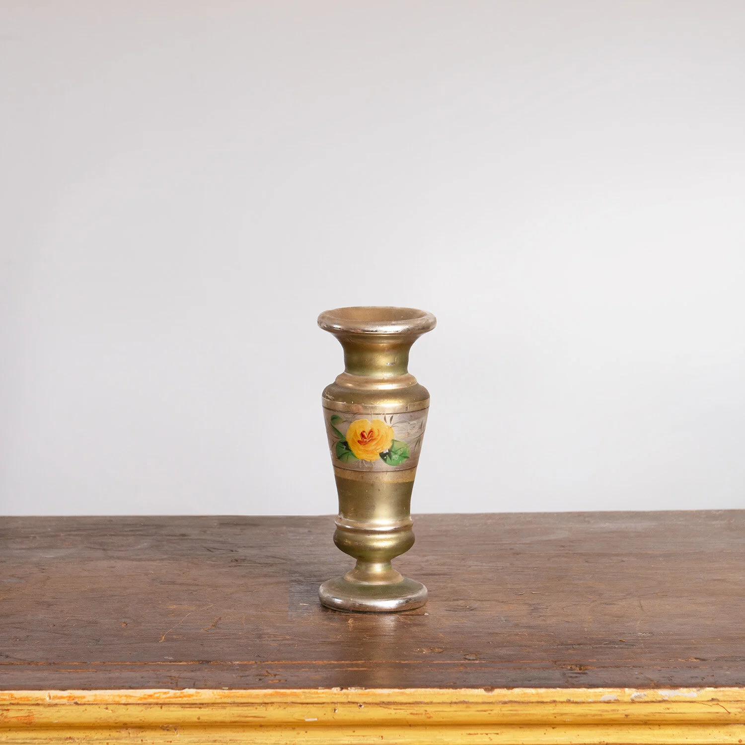 SMALL GOLD MERCURY GLASS VASE C — SAVED NY