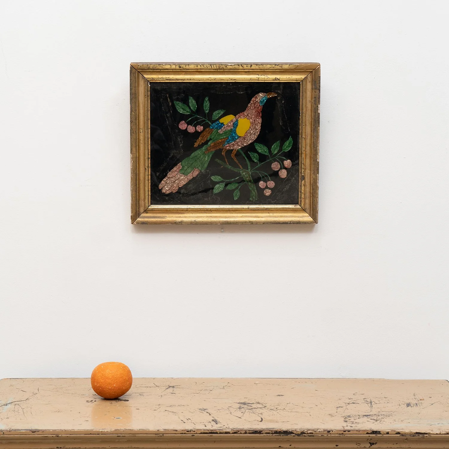 AMERICAN FOLK ART TINSEL PAINTING — SAVED NY