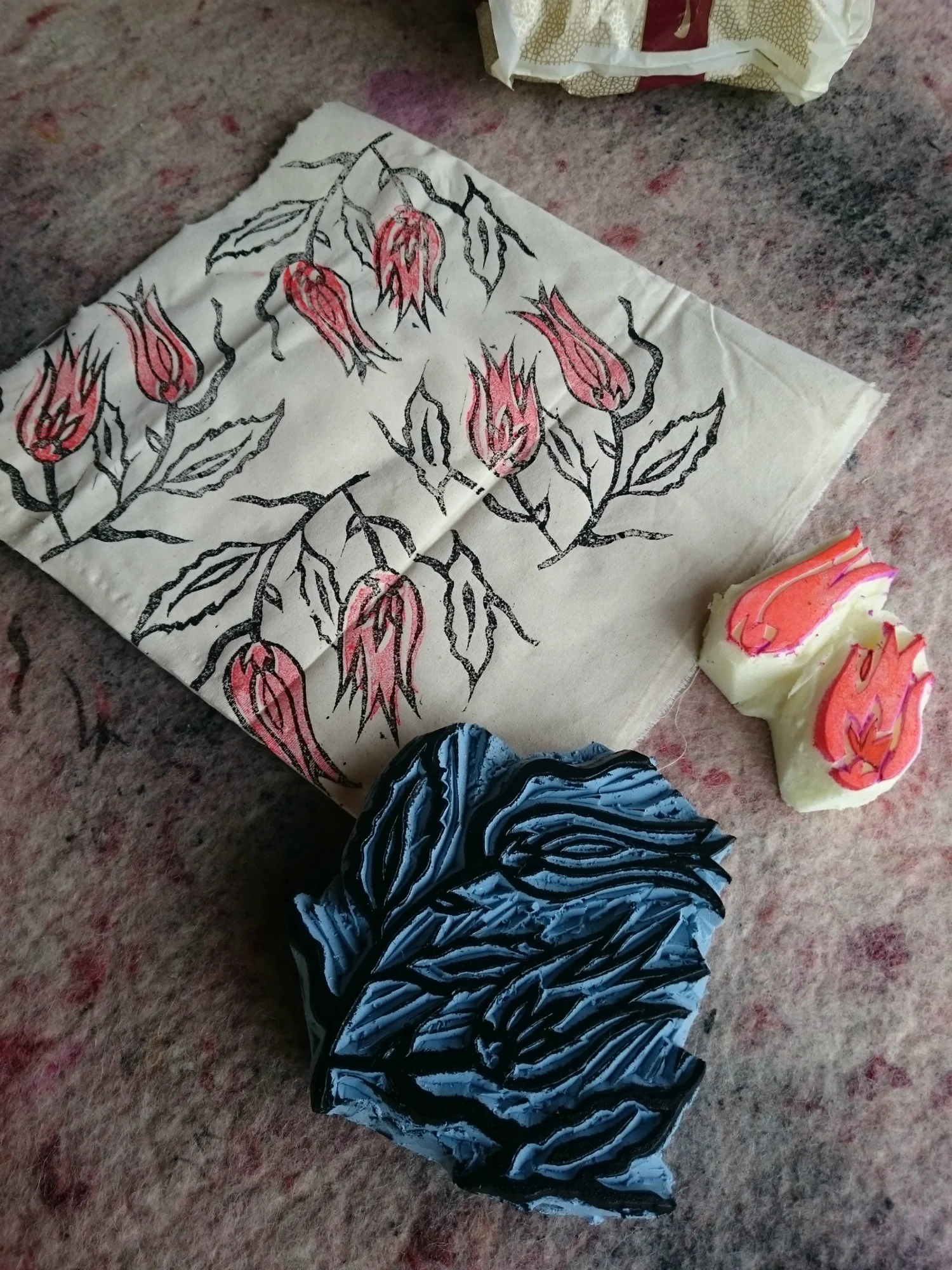 My styrofoam "woodcuts"