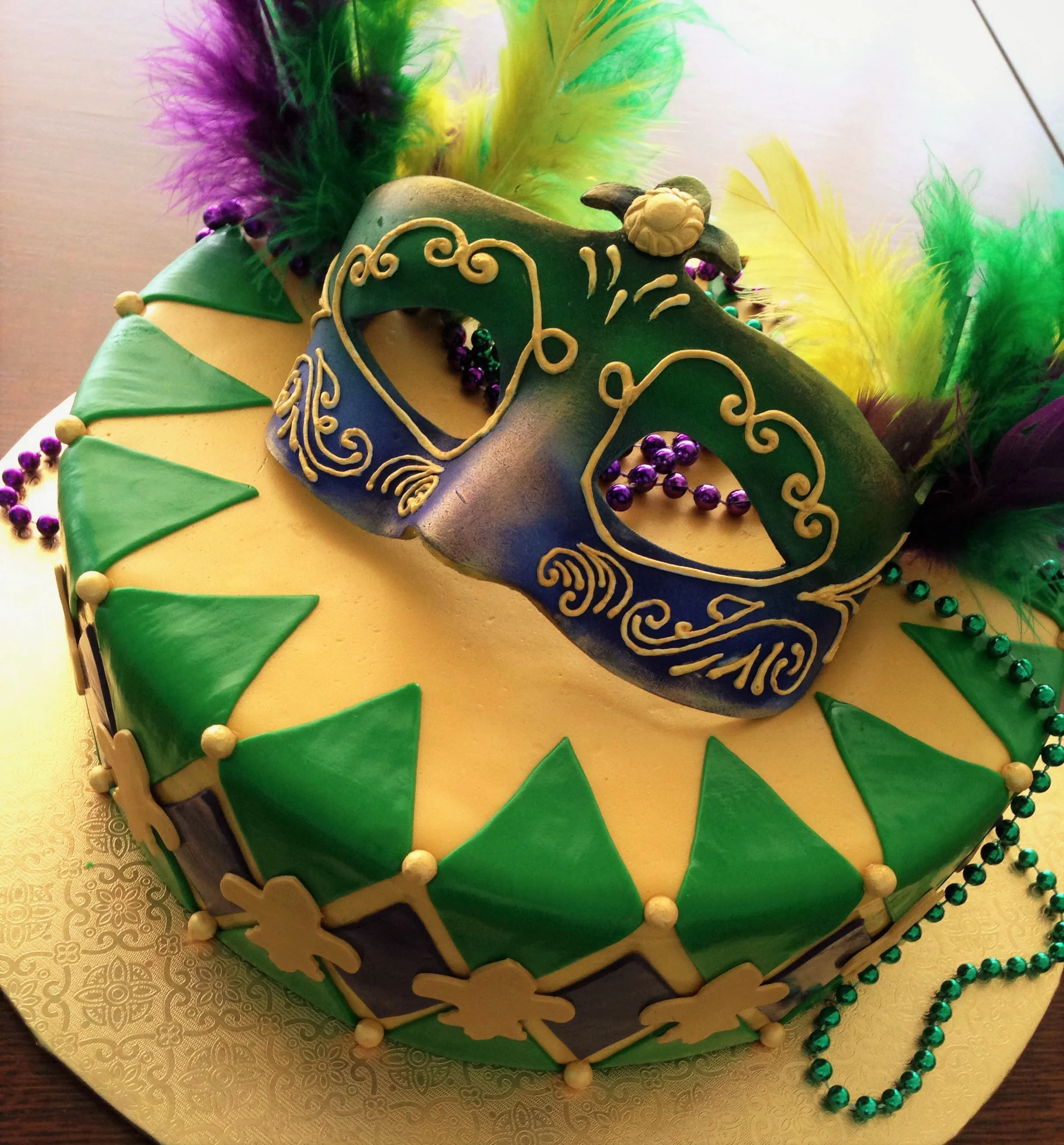 Mardi Gras Themed Birthday Cake 