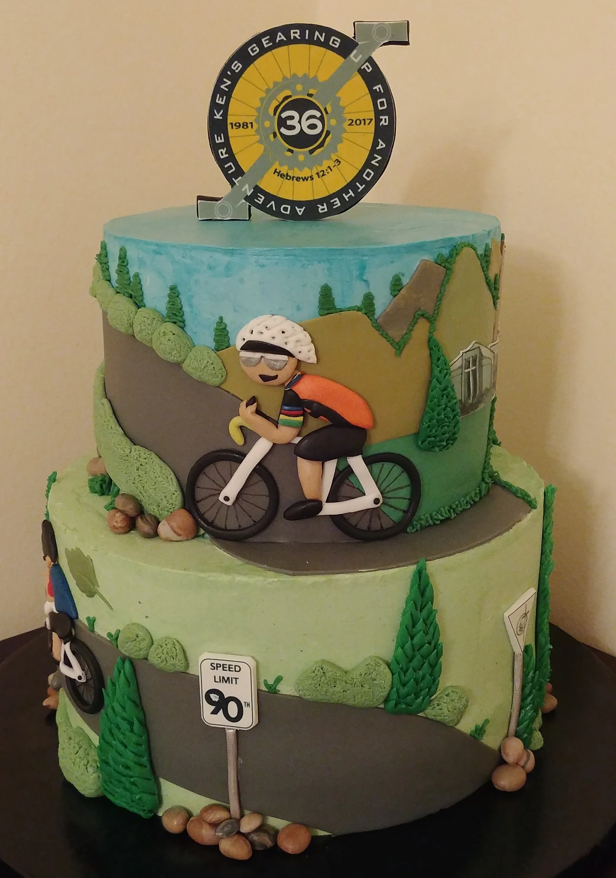 Bike theme retirement cake 