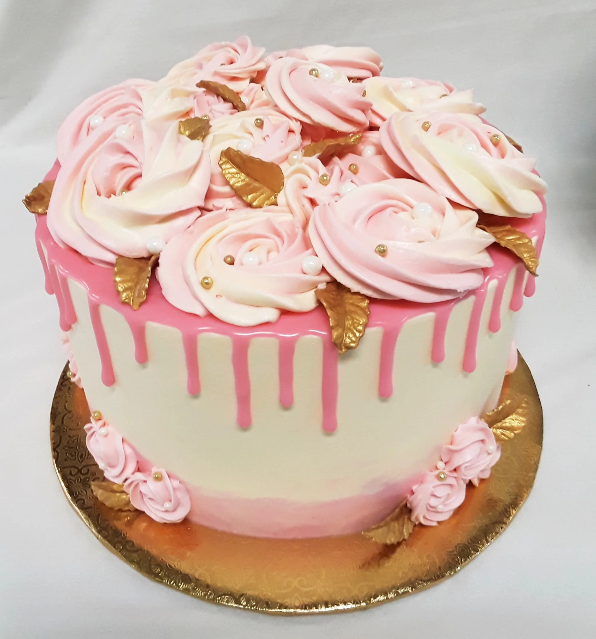 Pink Rosettes and Drip