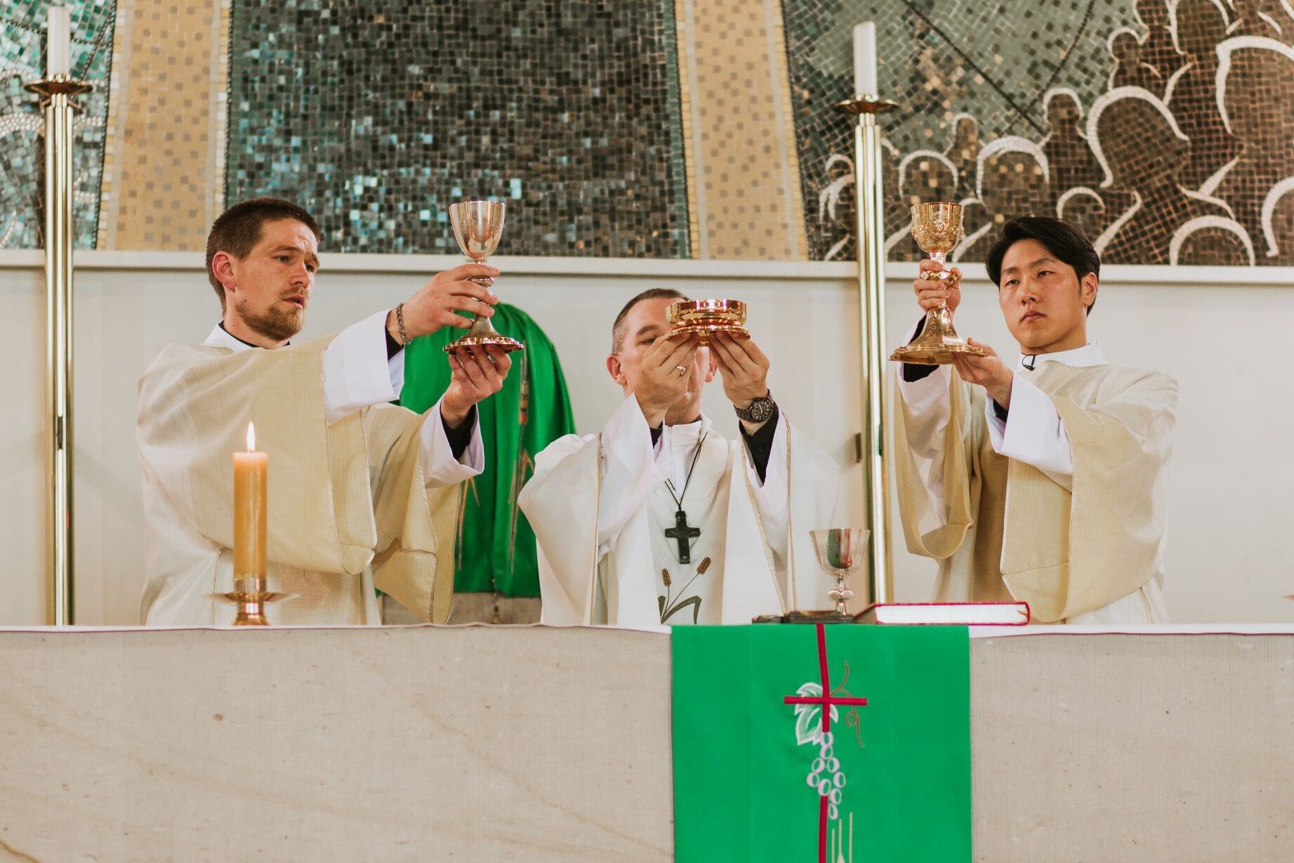 Bishop Michael with Deacon Isaac &amp; Deacon Thomas