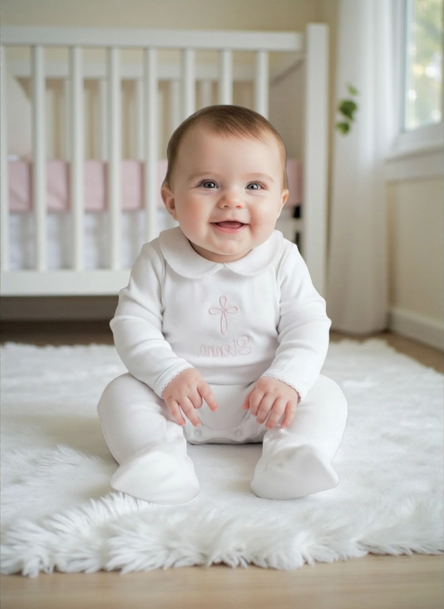 Amelia Footie Baptism Outfit- 2 Color Options