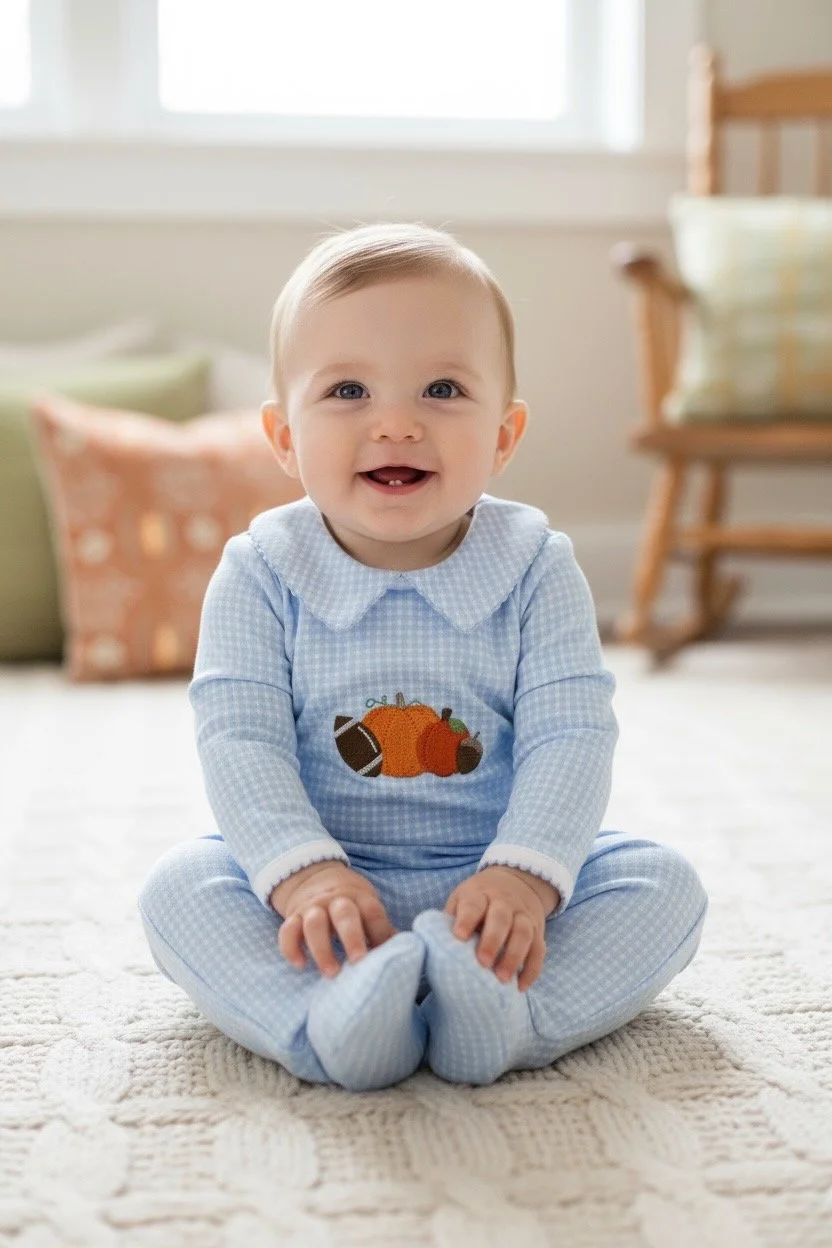 Pumpkins and Football  Pima Cotton Outfit
