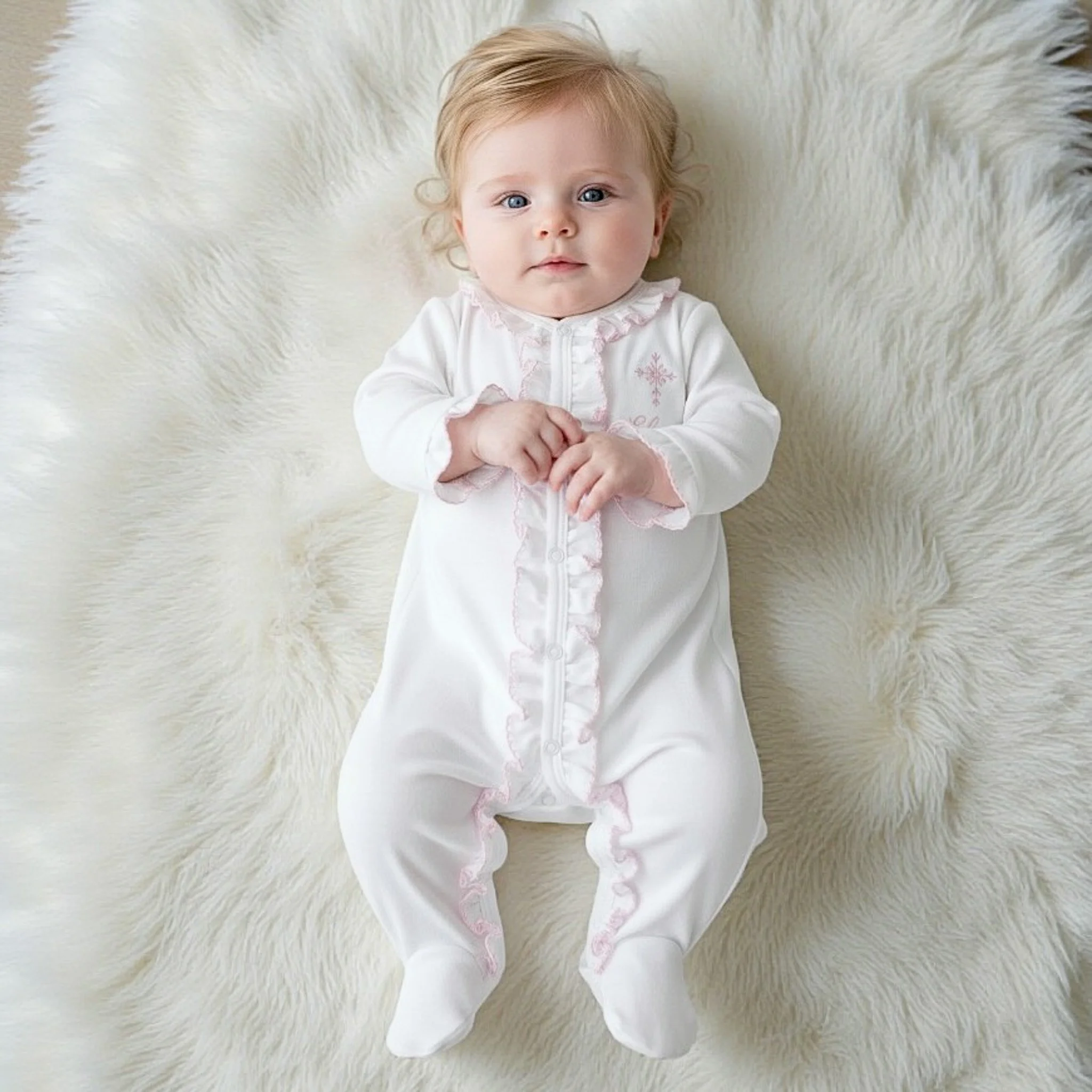 Baptism Ruffled Footed Playsuit- 2 Color Options