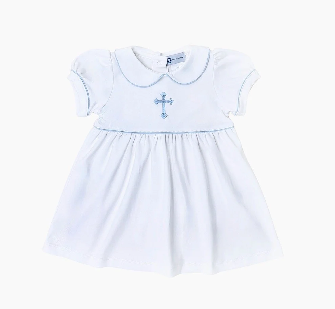 blue dress for baby girl Princess Round Tea Length Lace Flower Girl Dress in Blue main image 0