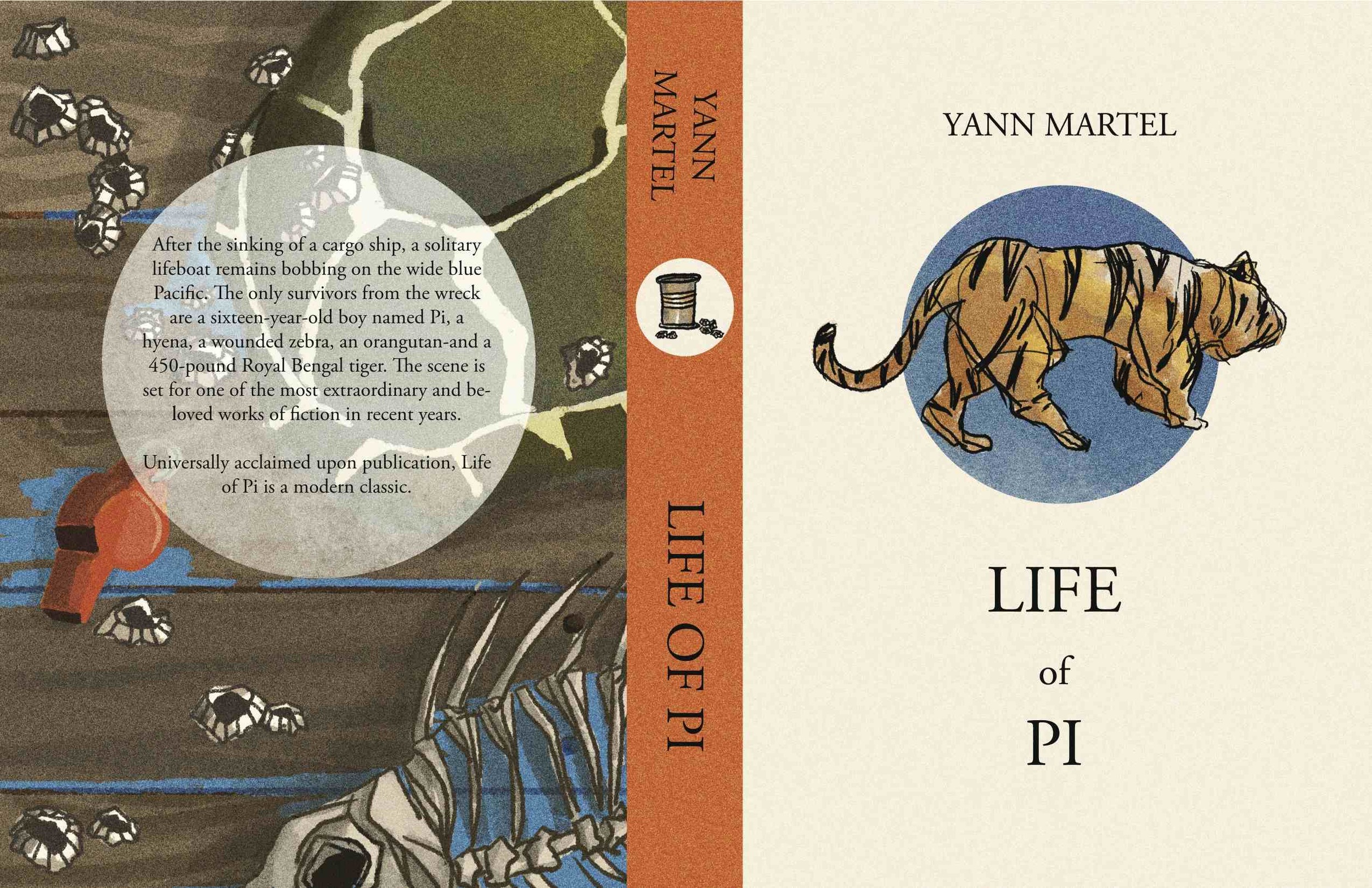 2016 SCHOLASTIC CALIFORNIA REGIONAL AWARDS-SILVER KEY WINNER Book cover redesign for the novel Life of Pi by Yann Martel. 